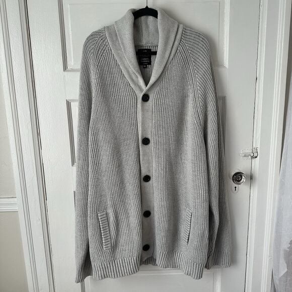XRay Mens Button Front Cardigan Sweater Collared 6XL Gray Knit Classic NWOT - Picture 16 of 17
